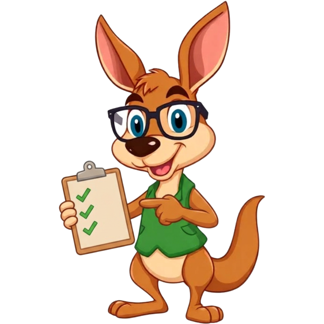 ScoutRoo pointing to a three-step plan checklist