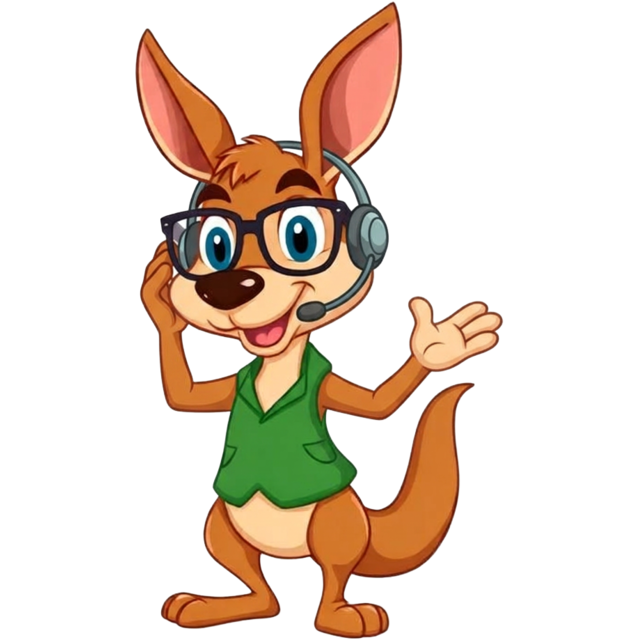 ScoutRoo wearing a headset and ready to help